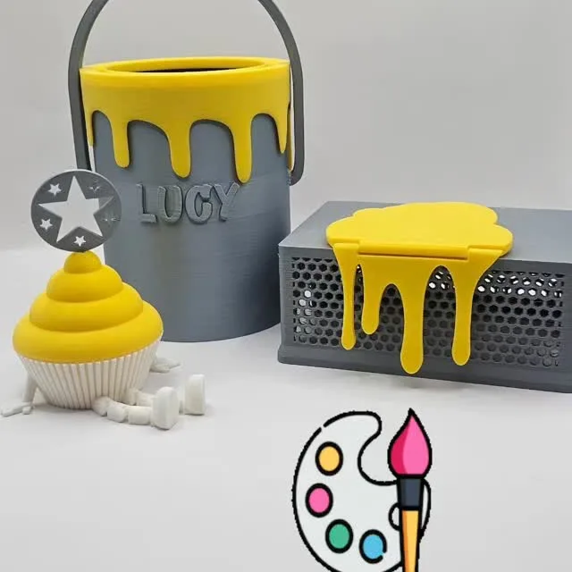 Paint-bucket themed party favors